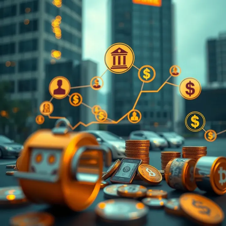 Graphic showing various funding sources such as banks, investors, and crowdfunding platforms connected to a growing business