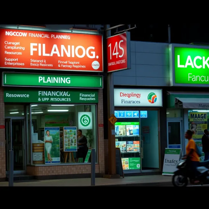 Financial Planning and Support Resources for Ngcobo Enterprises Local business storefronts in Ngcobo with financial planning tools and community support resources highlighted