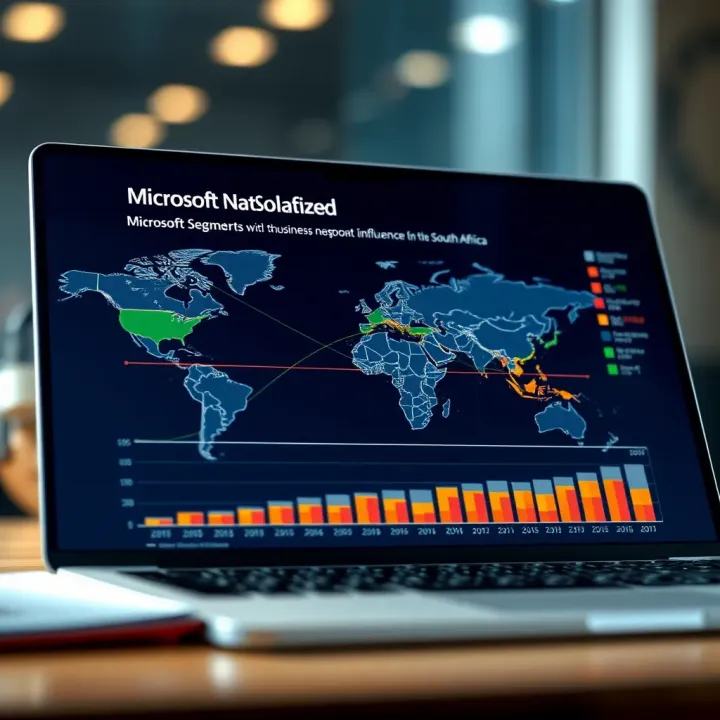 Graph showing Microsoft's diverse business segments and their global market influence