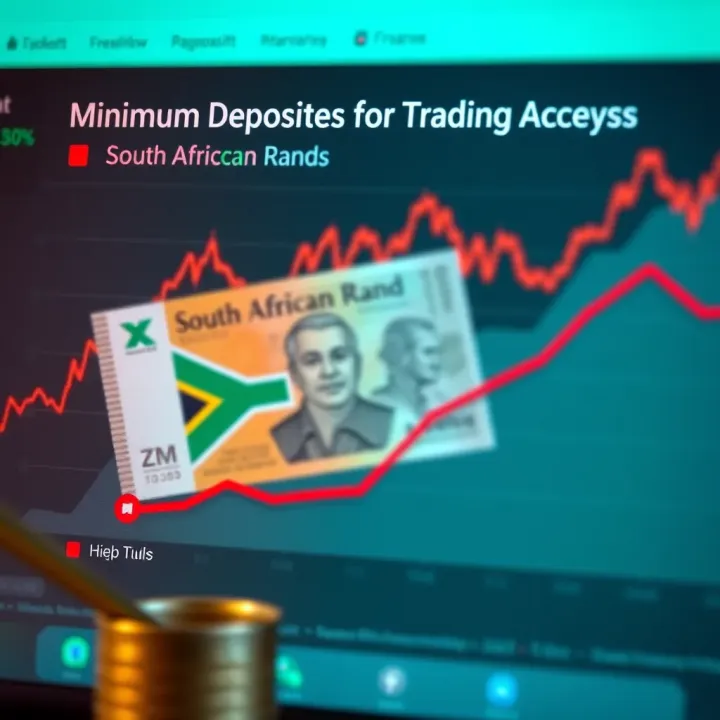 Graph depicting the minimum deposit requirements for different XM trading account types in South African Rand