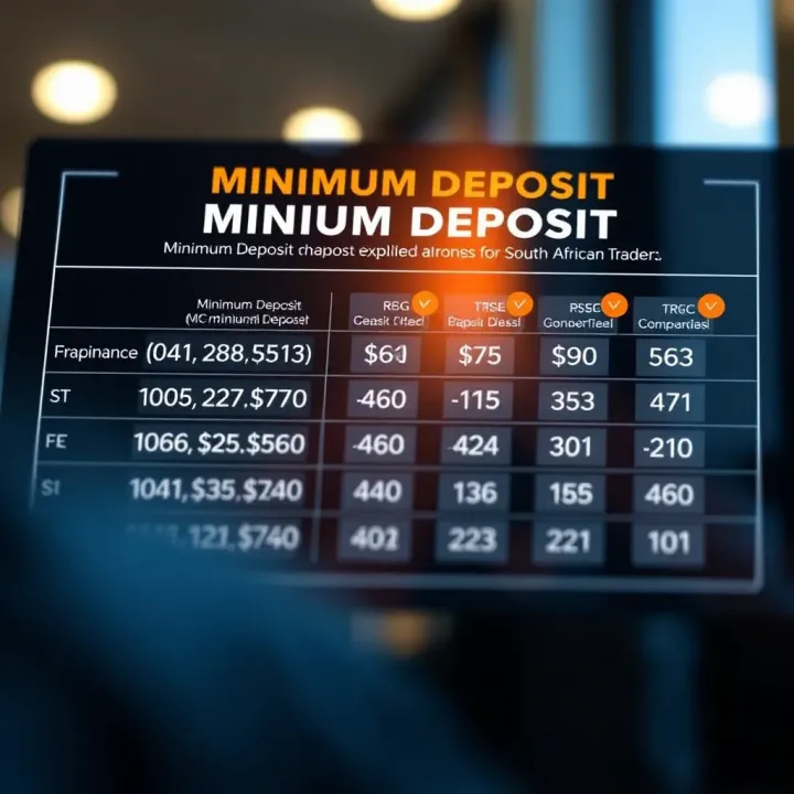 Minimum Deposit Comparison Among Trading Brokers Comparison chart showcasing minimum deposit amounts across different trading brokers