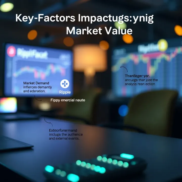Diagram illustrating key factors influencing Ripple value including market demand and external events