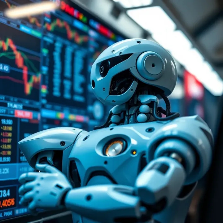 Different Types of Robot Traders in Financial Trading Illustration depicting various types of robot traders operating in a digital trading environment