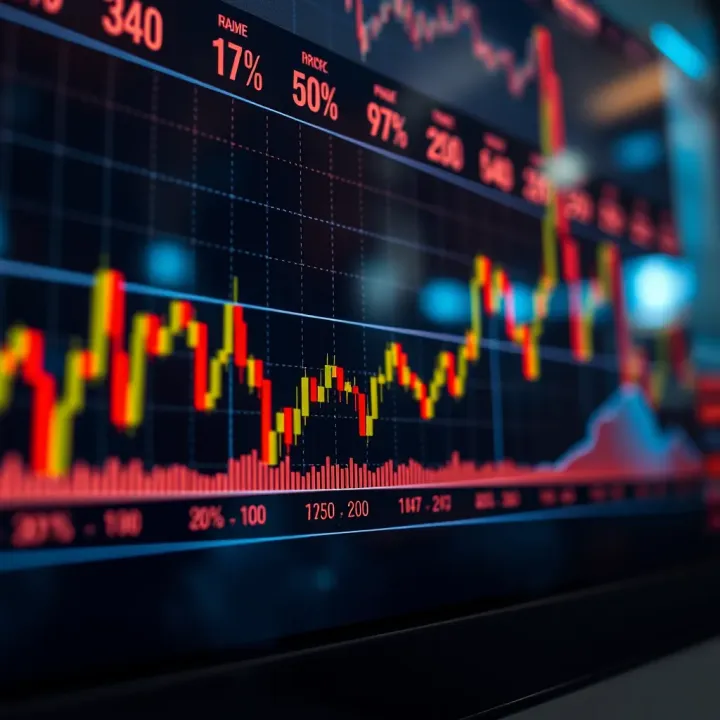 Graph showing rapid price fluctuations in financial markets for surge trading