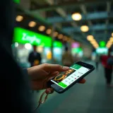 Illustration of a secure digital payment transaction using a mobile phone in South Africa