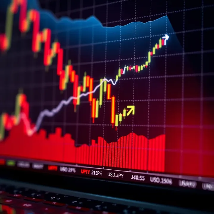 Graph showing the fluctuating trend of the USDJPY currency pair within a financial market context