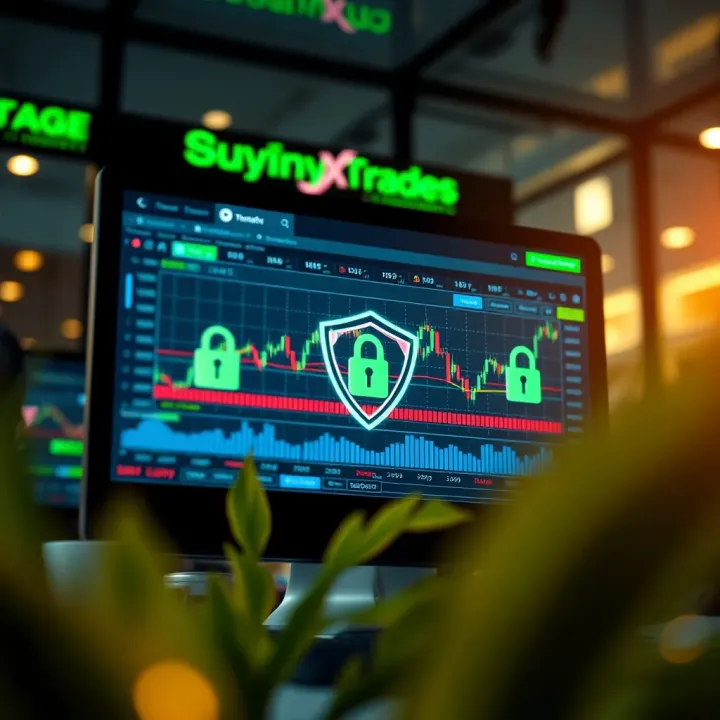 Building Confidence Through Secure and Transparent Trading Platforms Digital interface showing trading platform with graphs and security icons indicating trust and transparency